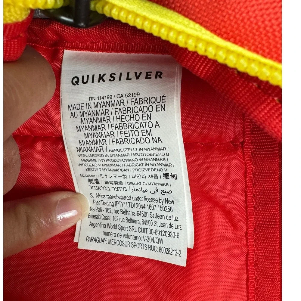 Quiksilver Newport Beach Junior Lifeguard Surf‎ Beach School Backpack Red Yellow
